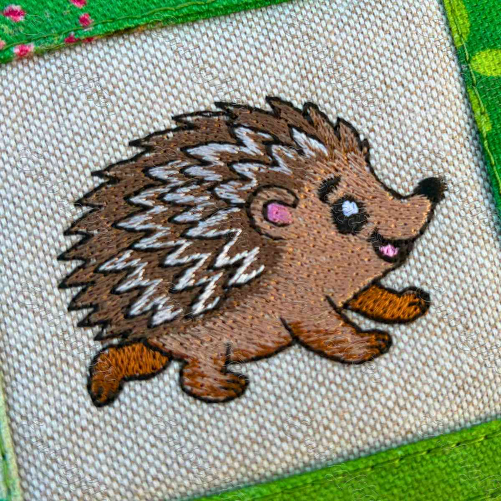 Scampering Hedgehog embroidery design