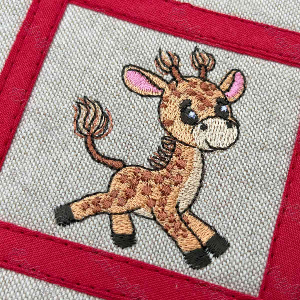 Scampering Giraffe embroidery design