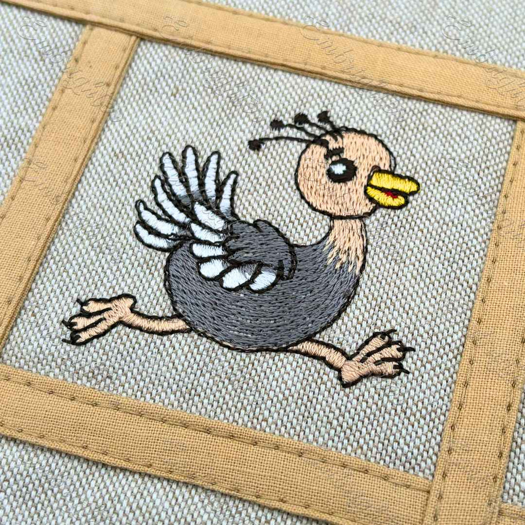 Scampering Ostrich embroidery design