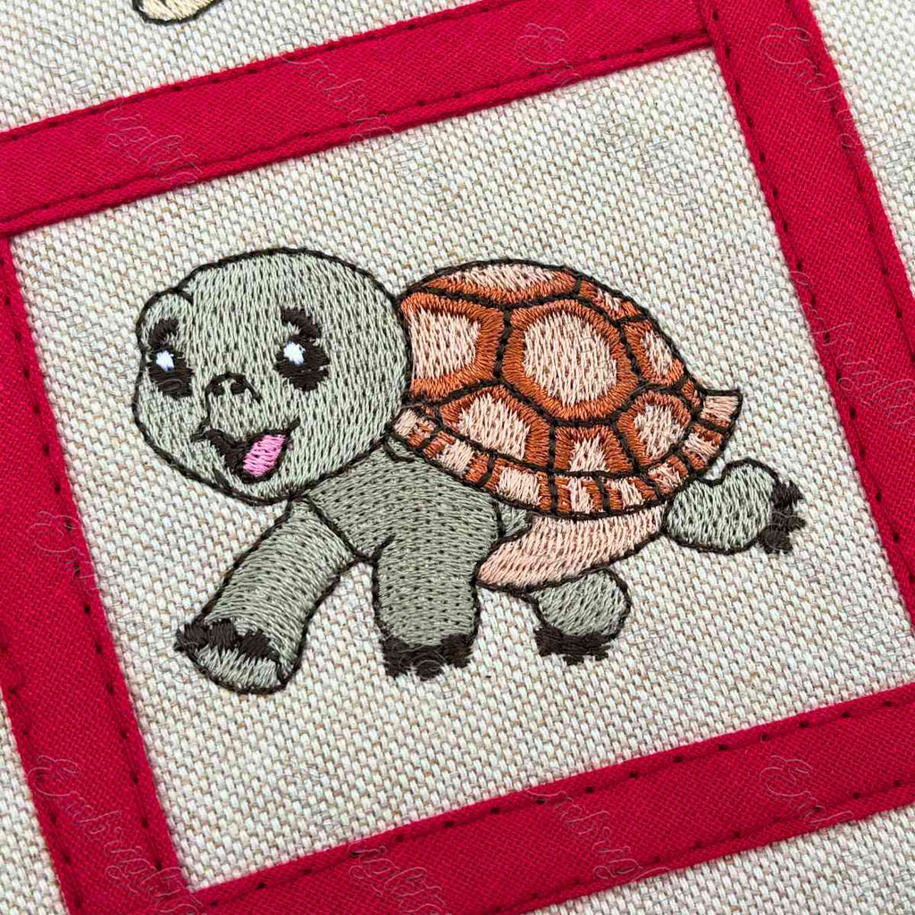 Scampering Tortoise embroidery design
