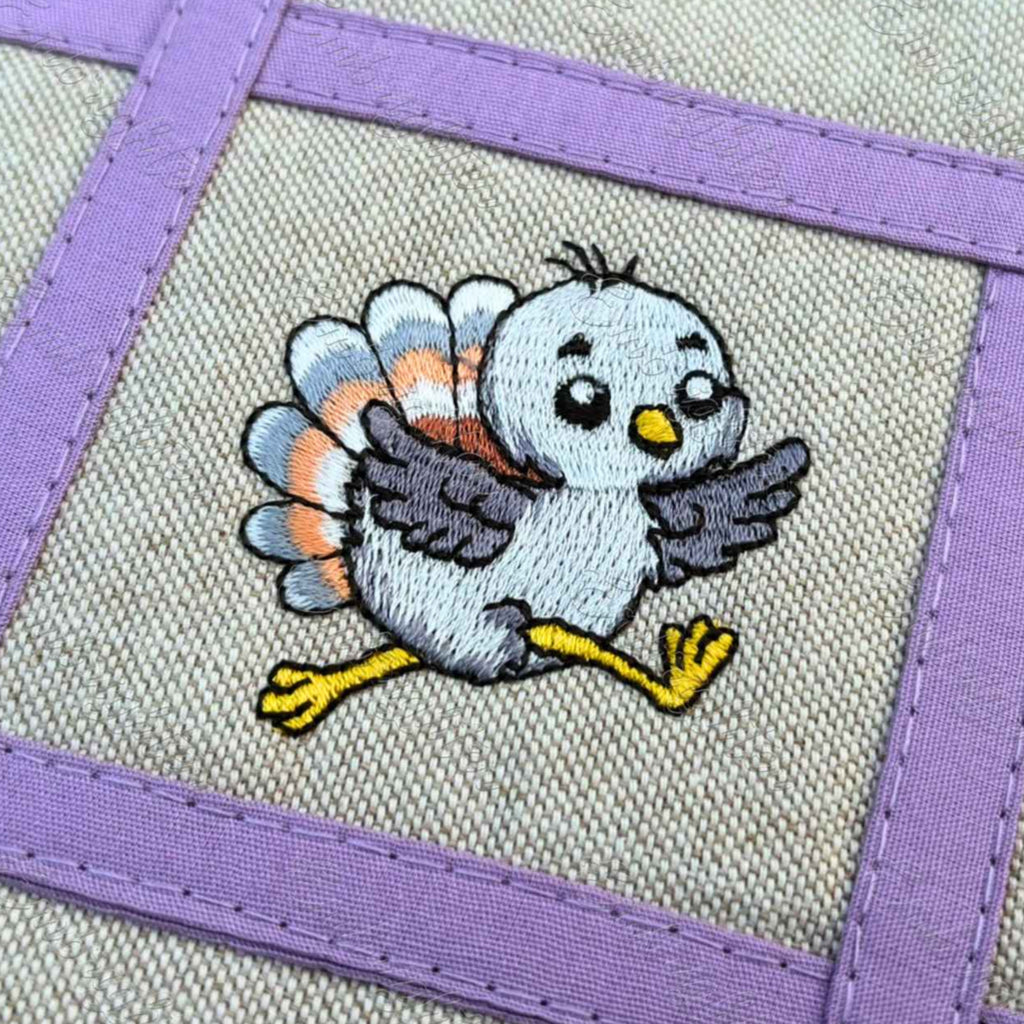Scampering Turkey embroidery design