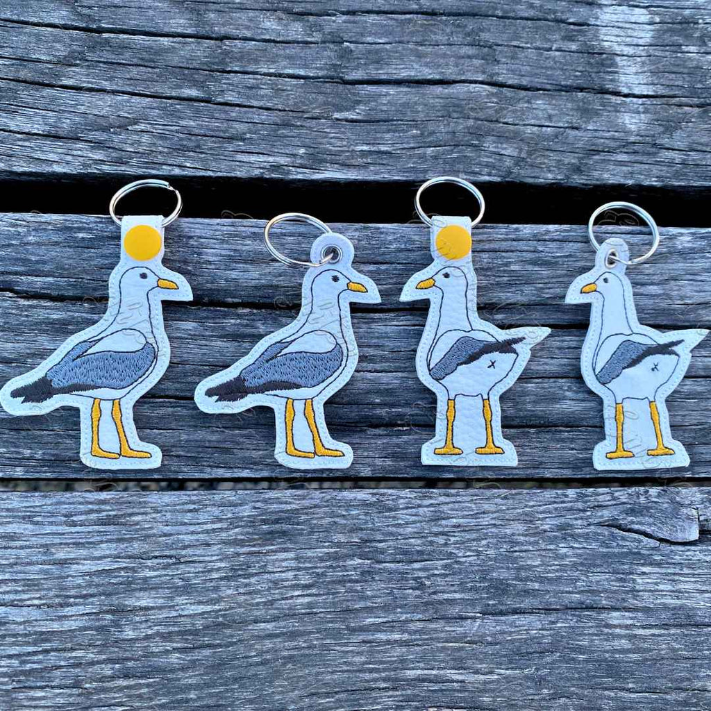 Seagull ITH keychain embroidery design Set