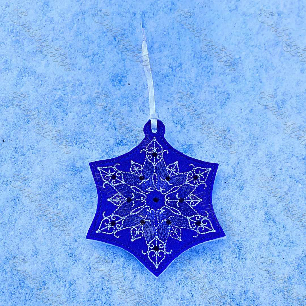 ITH filigree snowflake 02 embroidery design – Embrighter