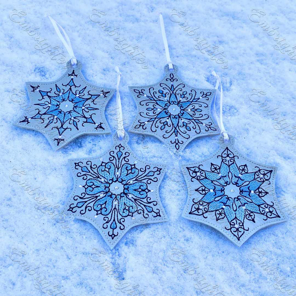 ITH filigree snowflake embroidery design set