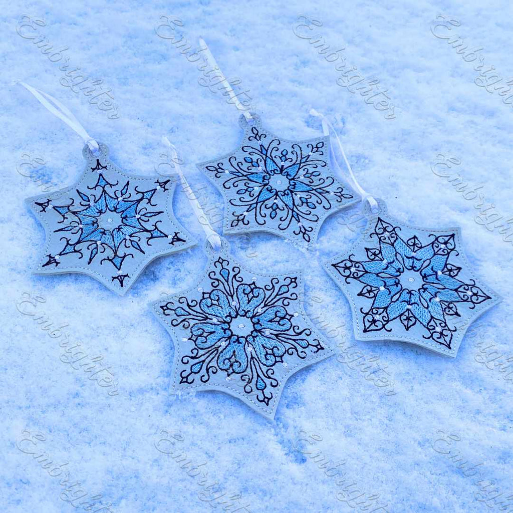 ITH filigree snowflake embroidery design set