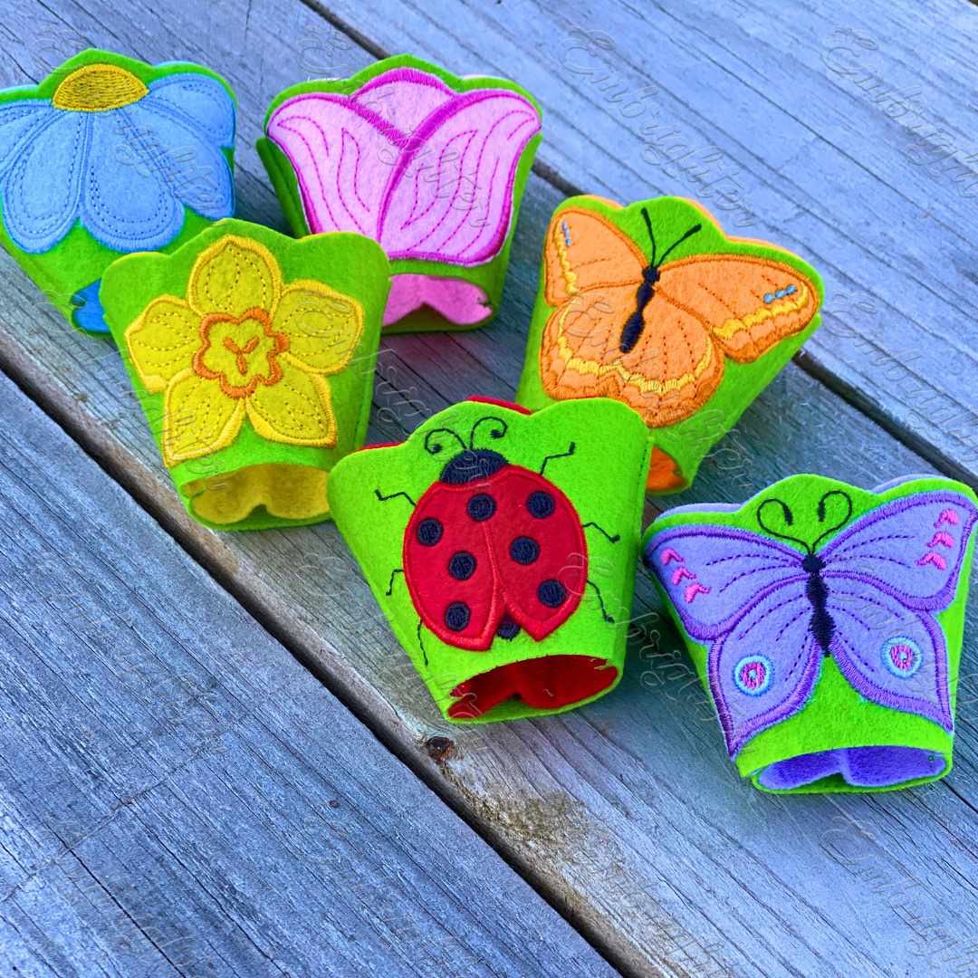 Spring Garden Easter egg holder ITH embroidery design set – Embrighter