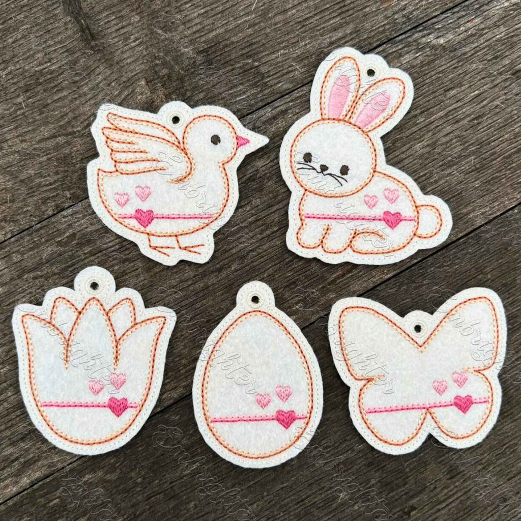 Springtime Bunny & Friends ITH Easter embroidery design set