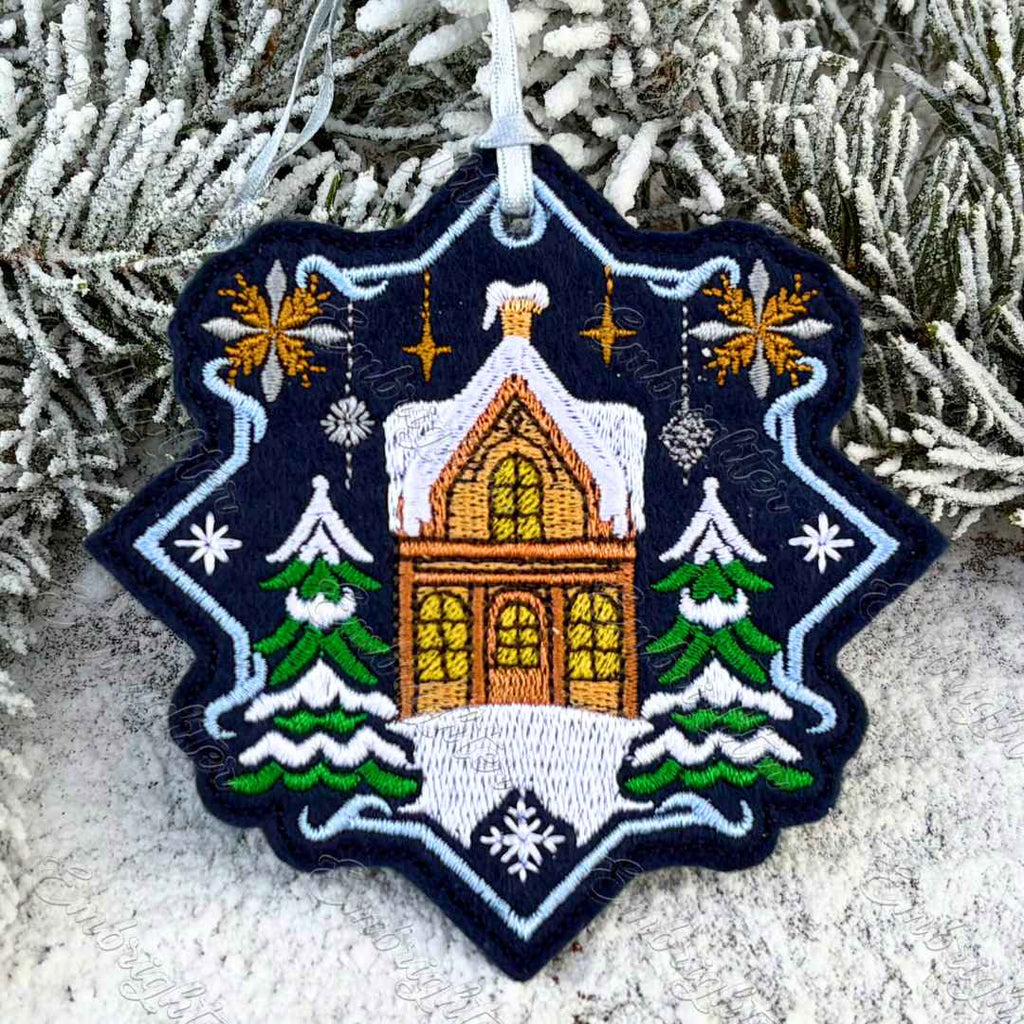 The Star Maker’s Cottage - Winter Village Ornament ITH embroidery design