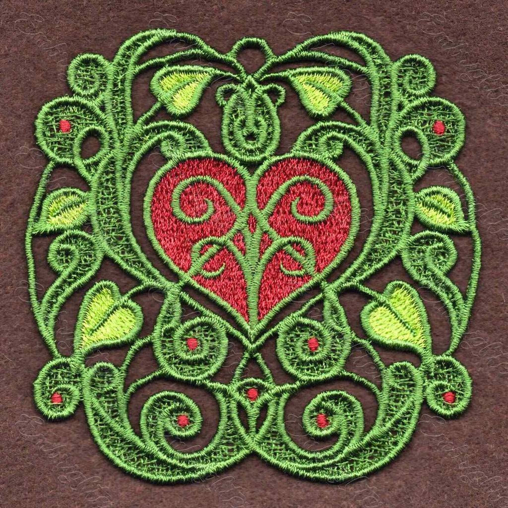 Tendril Heart Lace FSL machine embroidery design – Embrighter