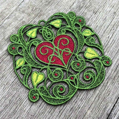 Tendril Heart Lace FSL machine embroidery design – Embrighter