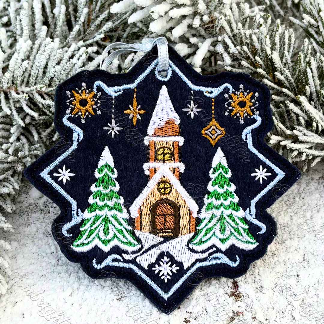 Winter Village Ornament ITH Embroidery Design Set – Embrighter