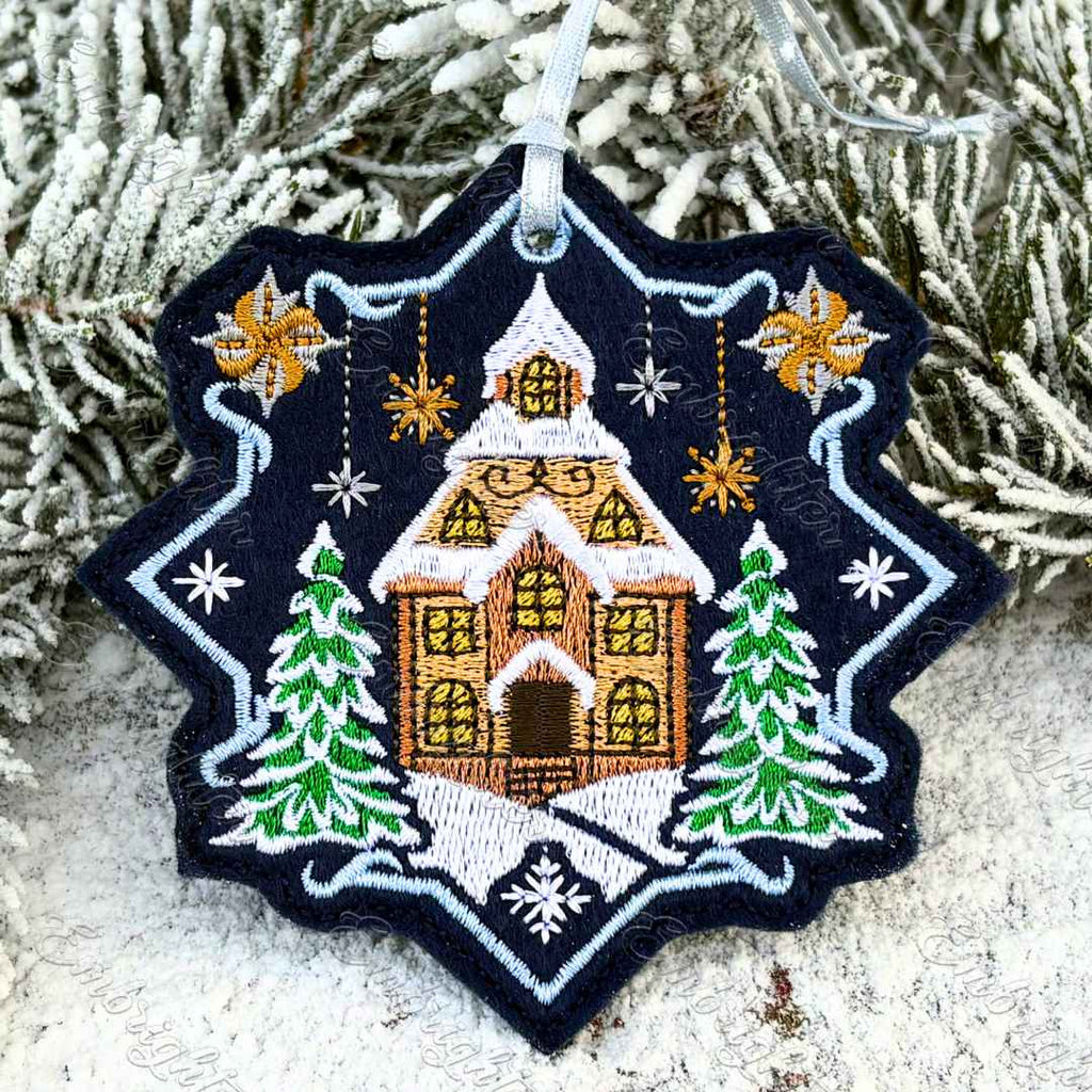 The Wizard’s Mansion - Winter Village Ornament ITH embroidery design