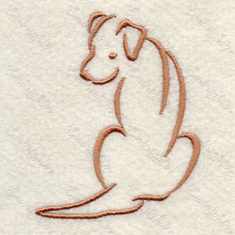 Line drawing dog 01 embroidery design