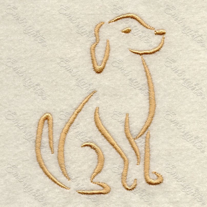 Line drawing dog 02 embroidery design