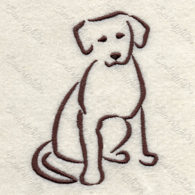 Line drawing dog 03 embroidery design