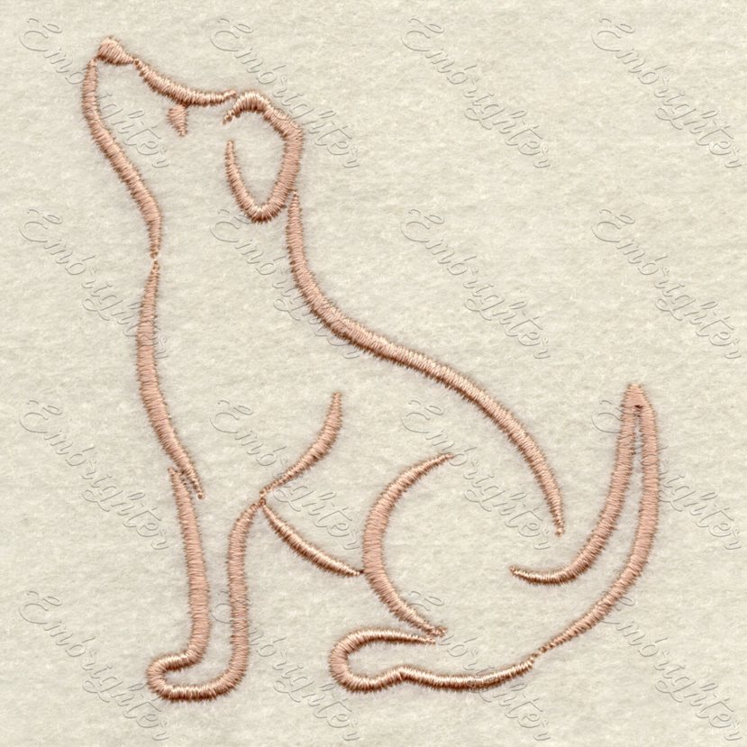 Line drawing dog 05 embroidery design