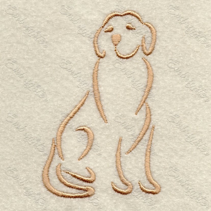Line drawing dog 06 embroidery design