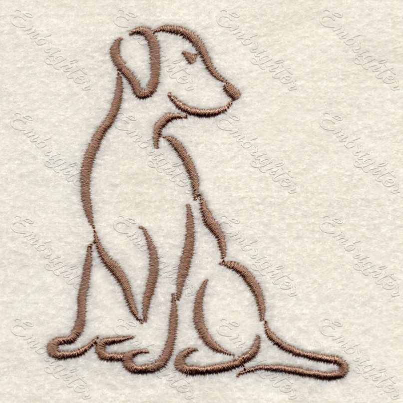 Line drawing dog 07 embroidery design