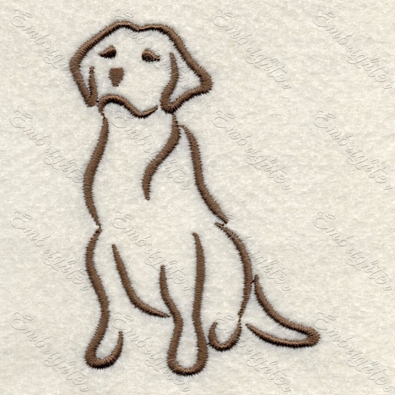 Line drawing dog 08 embroidery design