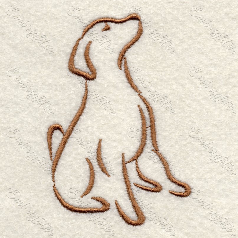 Line drawing dog 09 embroidery design