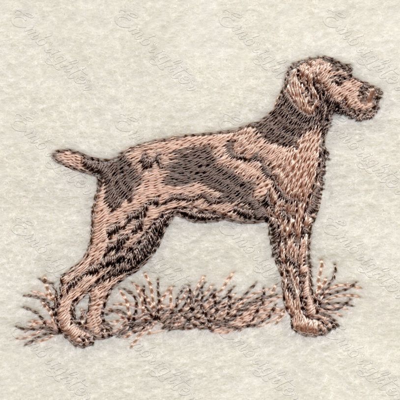 Machine embroidery design. Professional hunting dog.