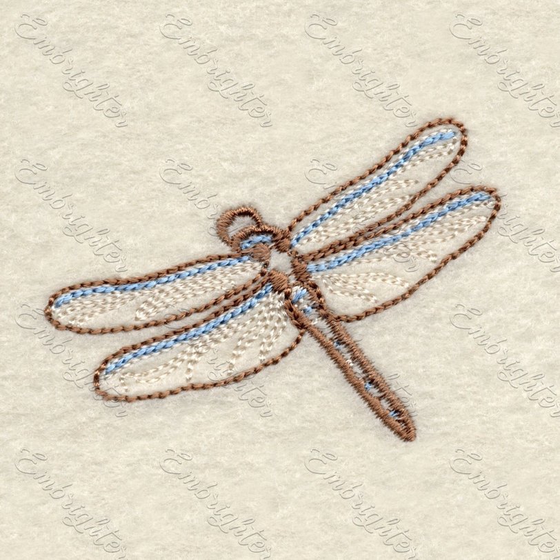 Machine embroidery design. Breakable Dragonfly in two sizes, from the Lake wildlife set. 