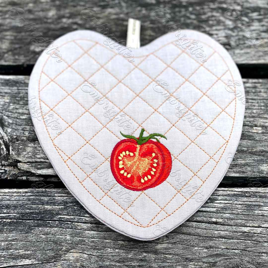 Customizable, blank ITH pot holder embroidery design set with 4 embroi