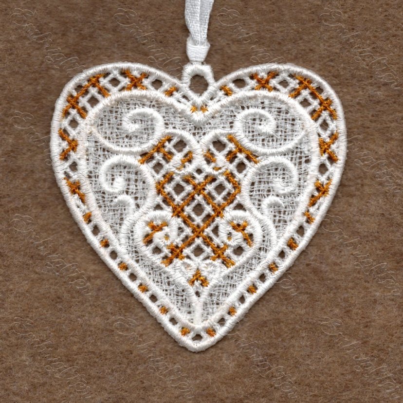 FSL heart christmas ornament embroidery design