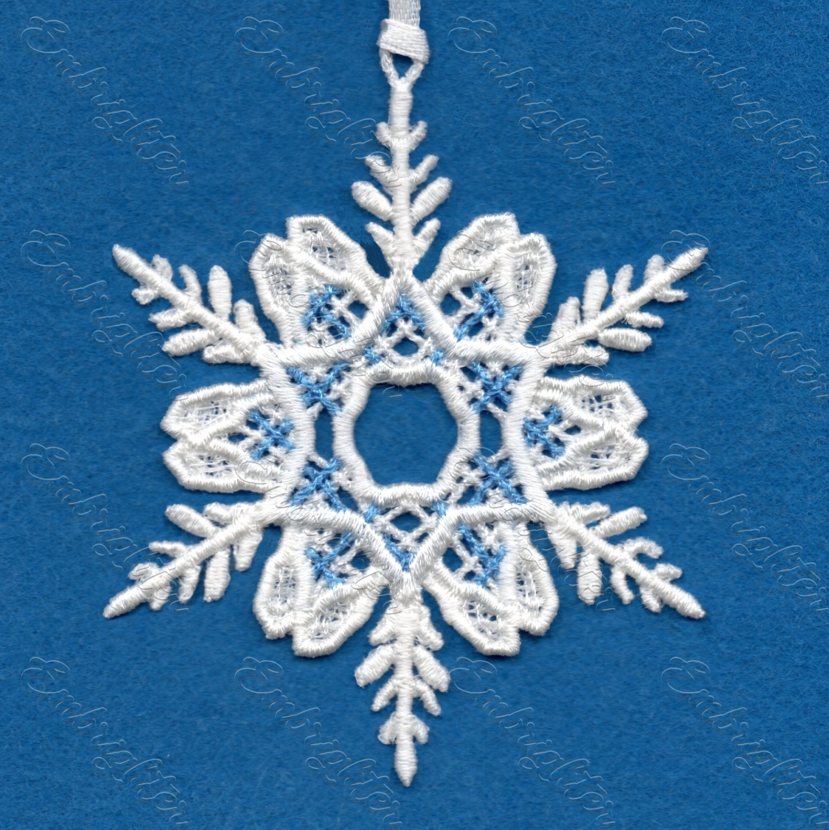 FSL snowflake christmas ornament embroidery design