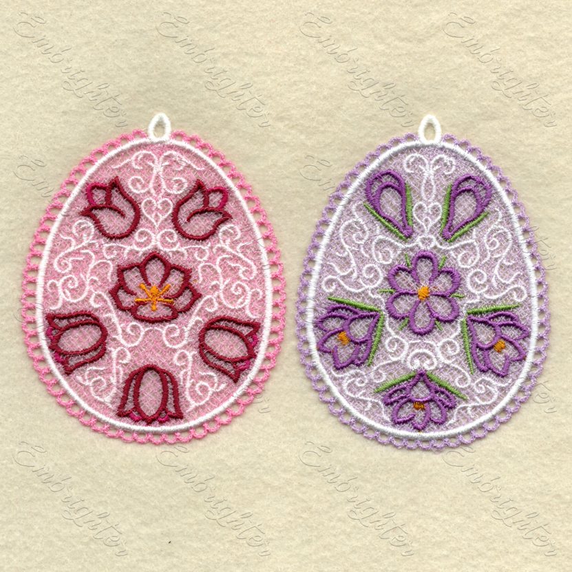 FSL crocus & tulip Easter egg embroidery design set