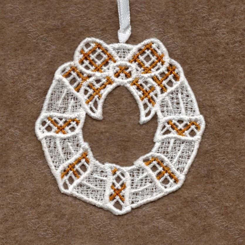 FSL wreath christmas ornament embroidery design