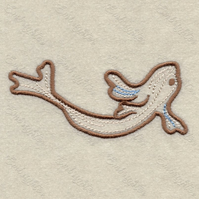 Machine embroidery design. Swimming fish in two sizes, from the Lake wildlife set.
