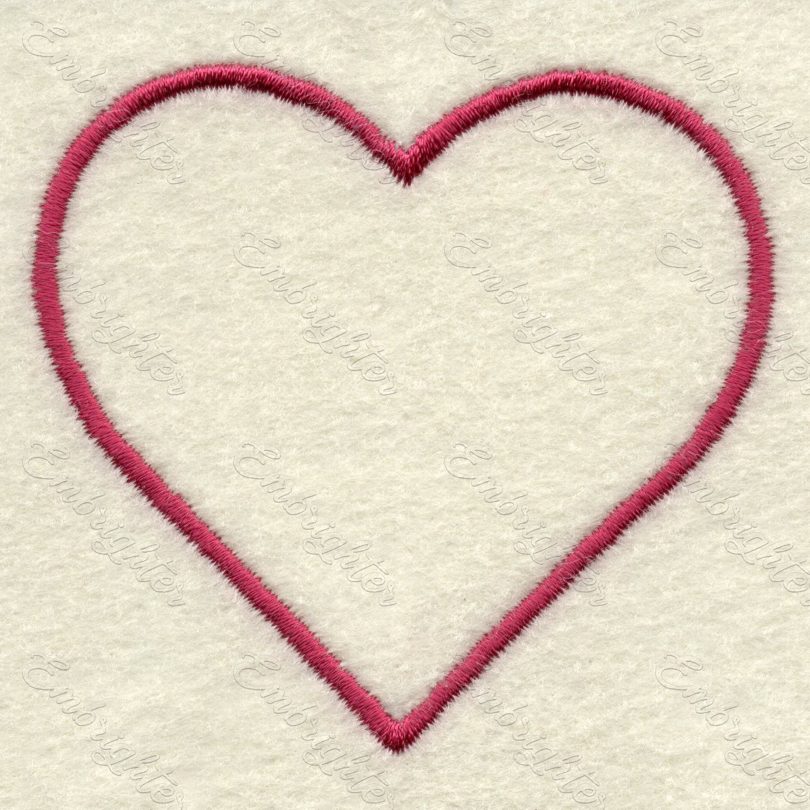 Machine embroidery design. Lovely simple heart. Love is love. 