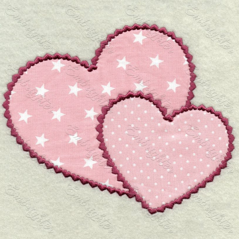 Machine embroidery design in two sizes. Two applique hearts framed with hearts. It can be used for wedding or Valentine's day or just as a beautiful symbol of love. Love is love. 