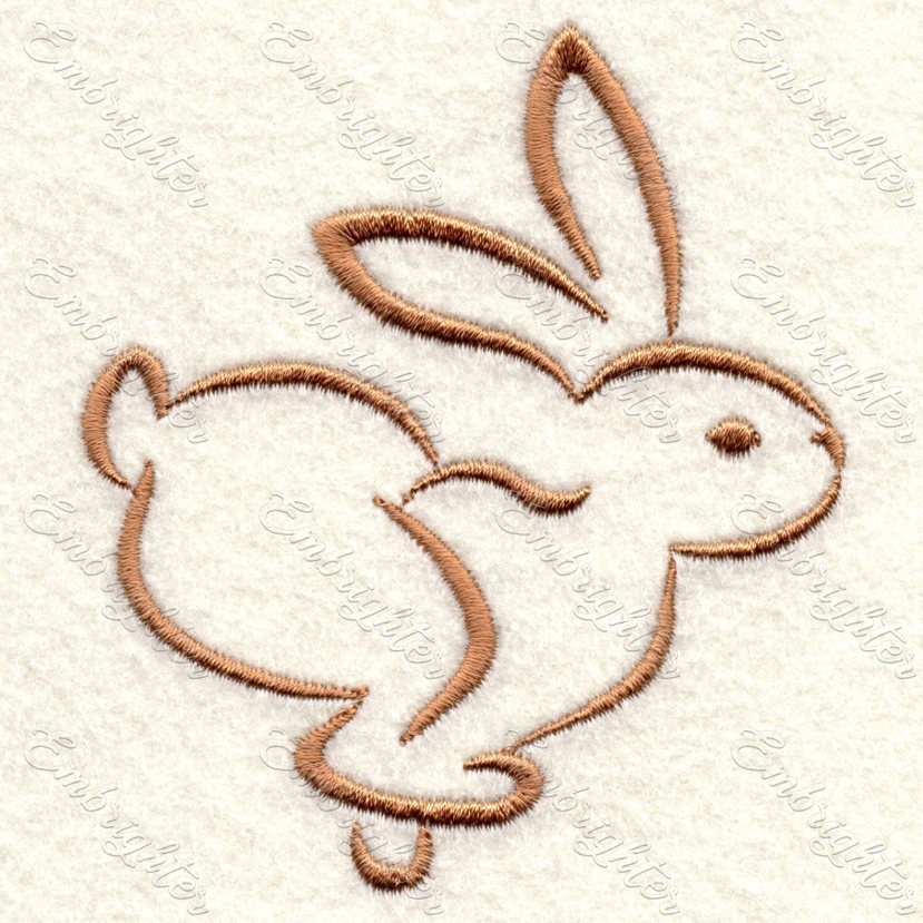 Line drawing bunny 01 machine embroidery design