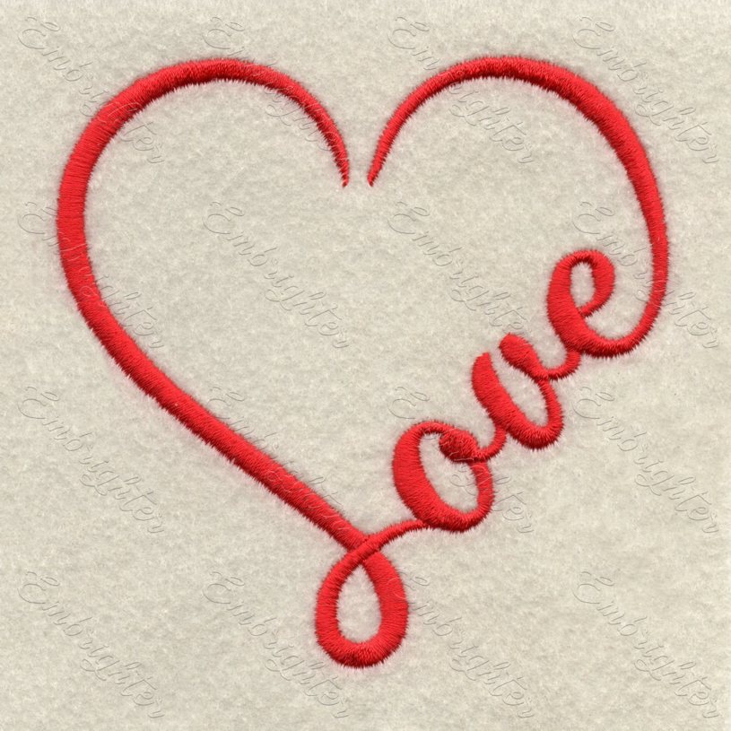 Embroidery design - Love heart by Embrighter