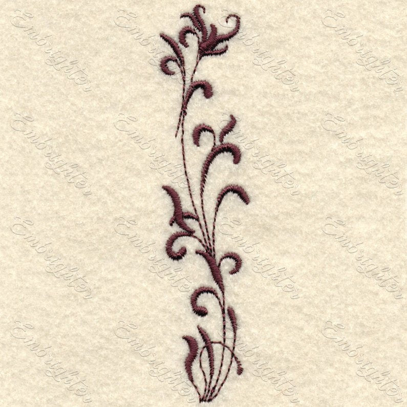 Machine embroidery design. Beautiful ornament with leaves.