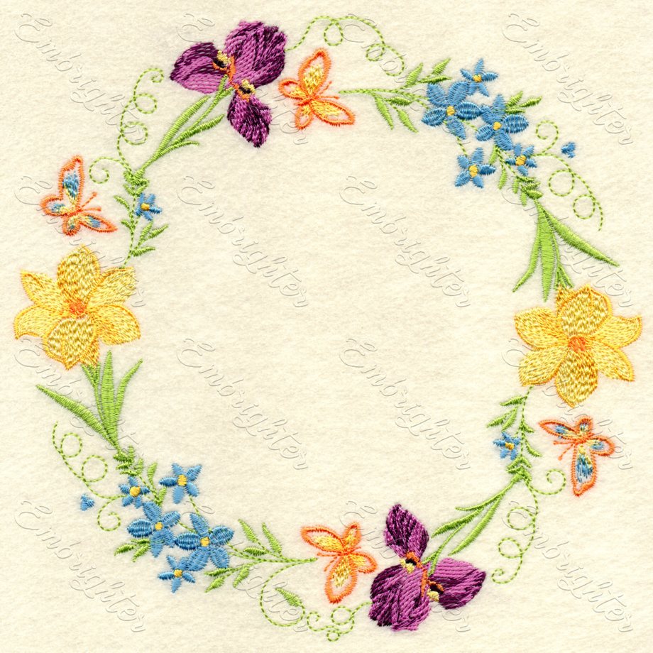 Spring flower Easter set machine embroidery design