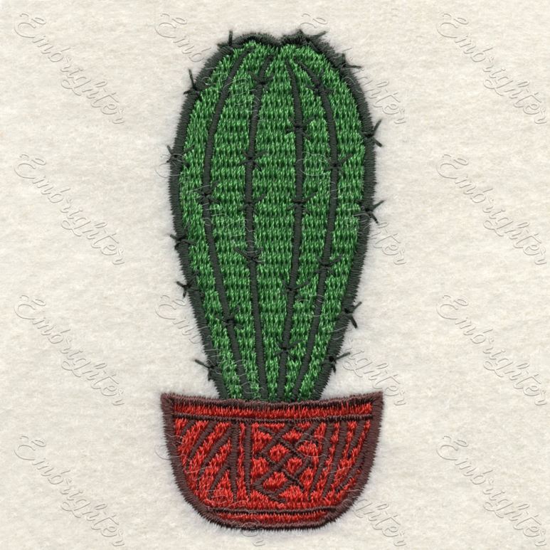 Machine embroidery design. Charming cactus pattern 02.