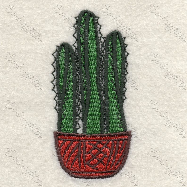 Machine embroidery design. Charming cactus pattern 05.
