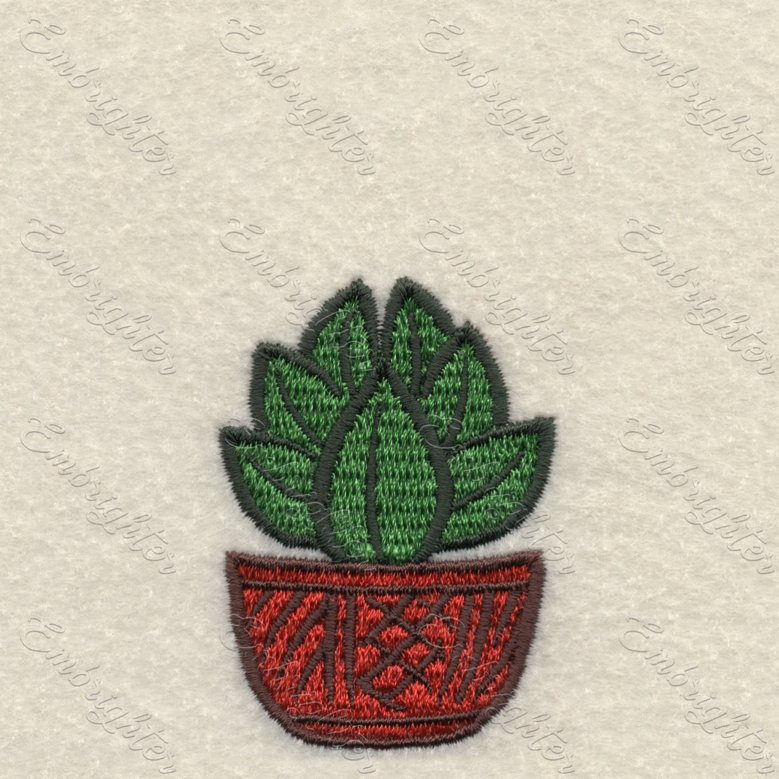 Machine embroidery design. Charming cactus pattern 09.