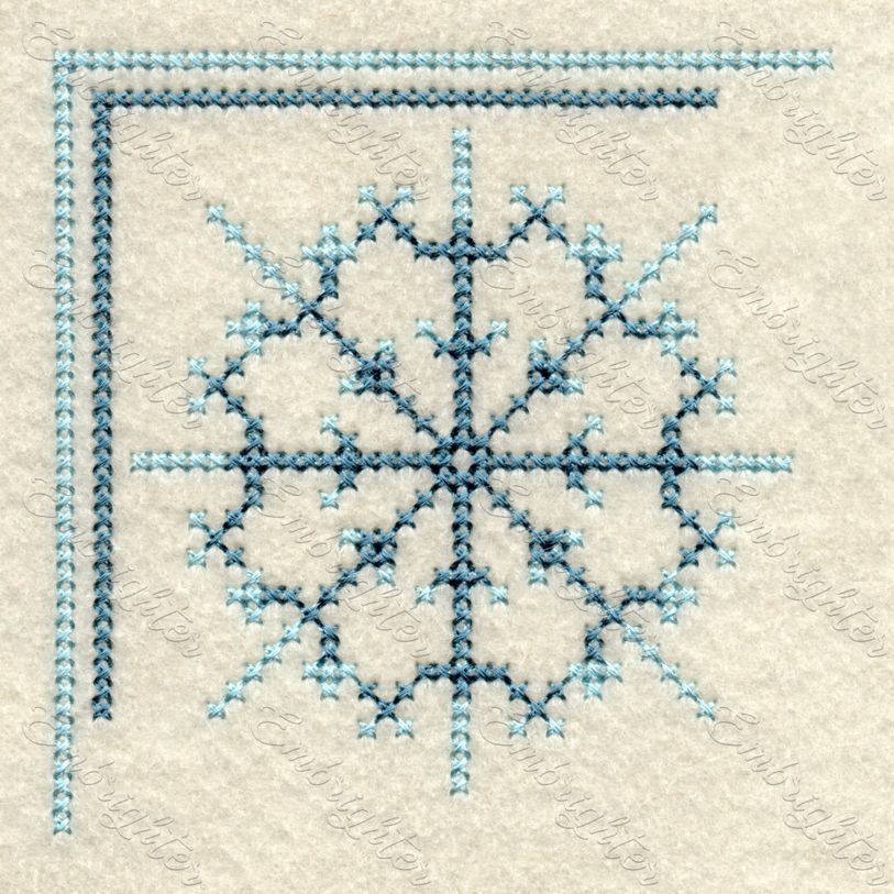 Machine embroidery design. Beautiful cross stitch snowflake for christmas time. 