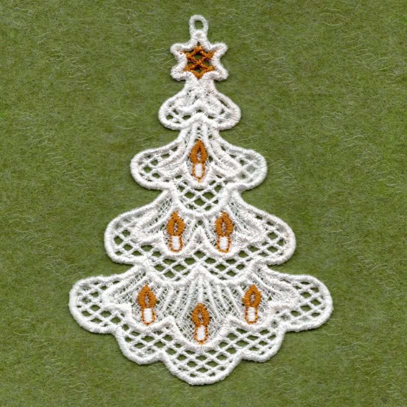 FSL Christmas tree with candles machine embroidery design