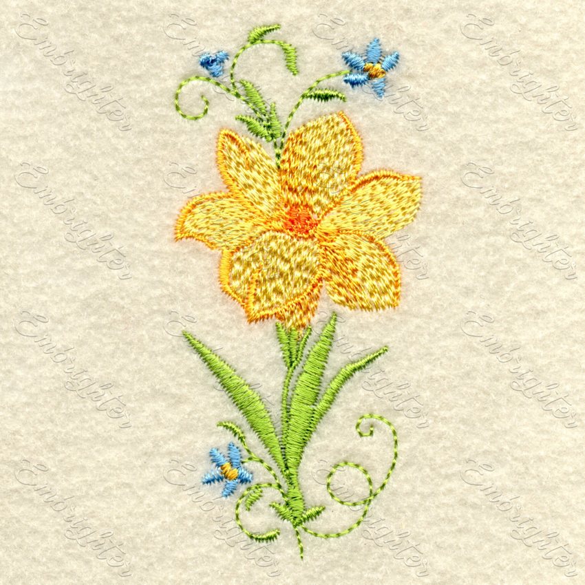 Daffodil machine embroidery design