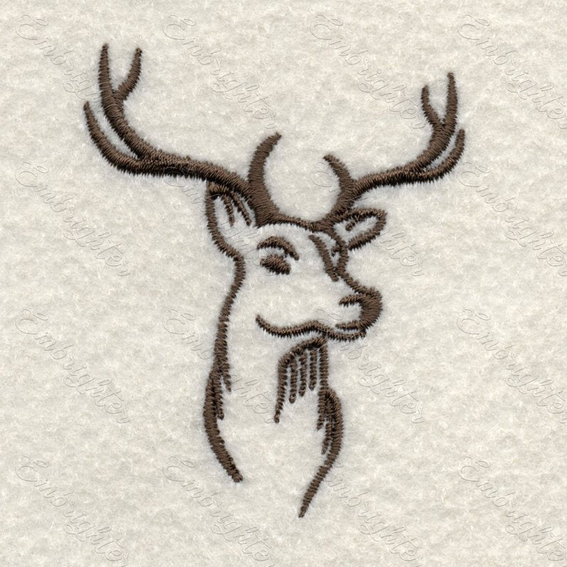 Line drawing deer embroidery design