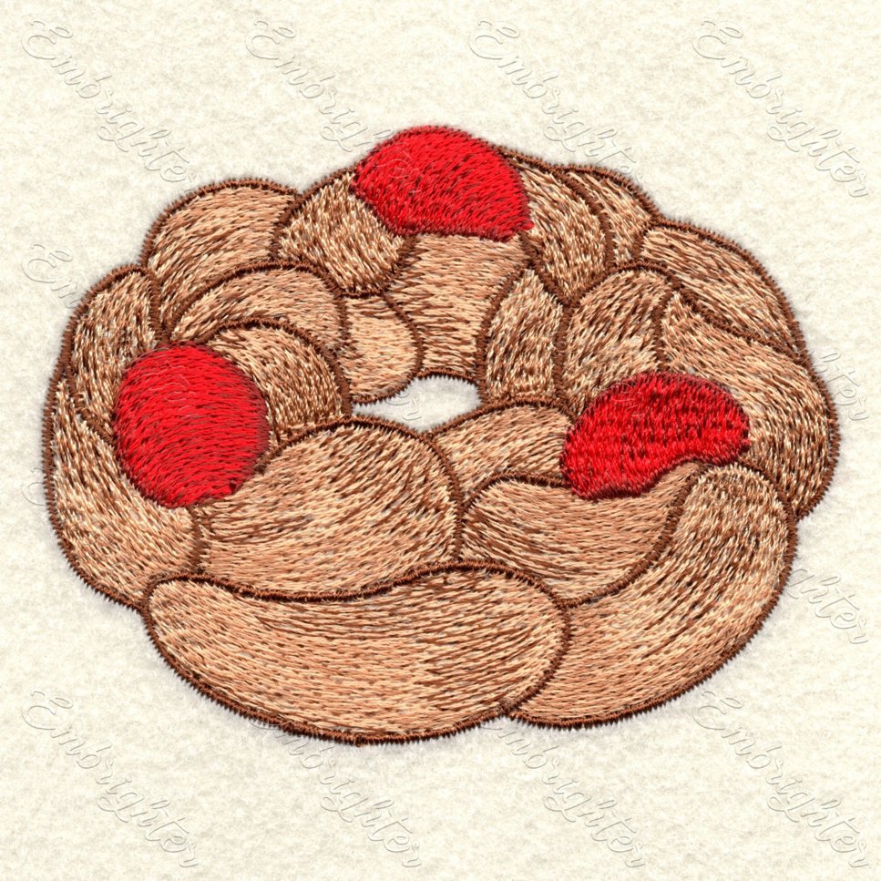 easter bread wreath embroidery design