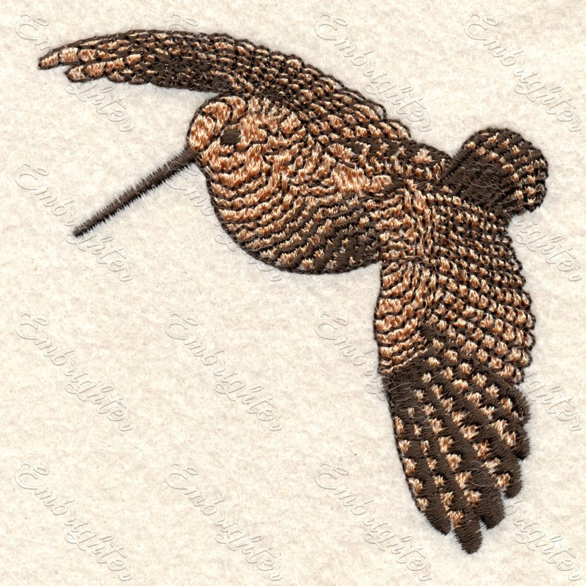 Snipe bird machine embroidery design
