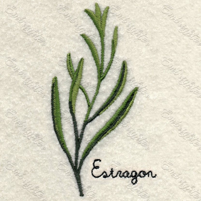 Estragon Kräuter embroidery design small ( in German )