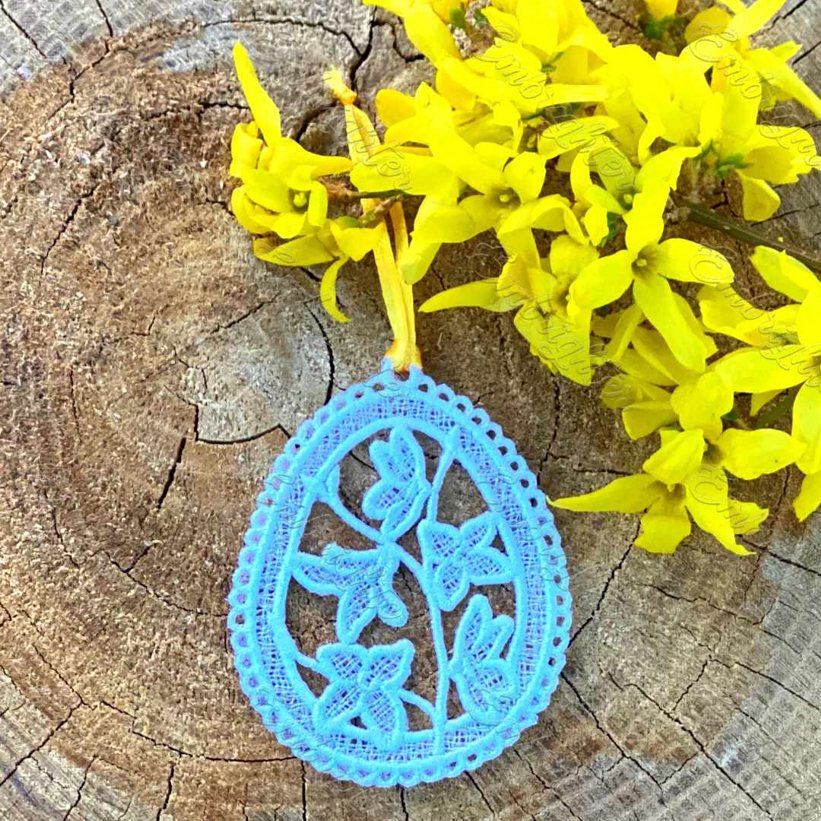 Easter FSL ornament - Forsythia embroidery design