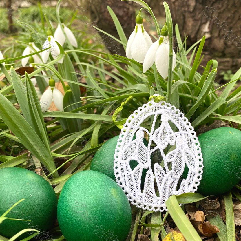 Easter FSL ornament - Snowdrops embroidery design